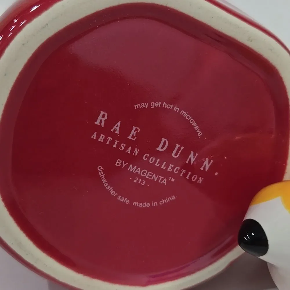 Rae Dunn #1 Teacher Gift Mug Apple Pencil‎ Lid Red Academia Coffee NWT